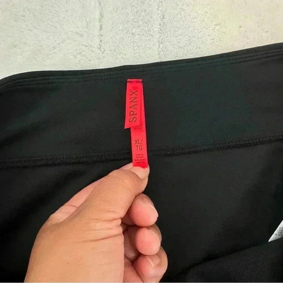 Spanx Micro Rib Knit Control Top Skimmer Leggings in Black Pants Women's Size XL - Picture 7 of 12